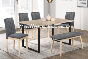 WOODEN DINING SET 1+4+B (KENZO A + SYMPHONY A)