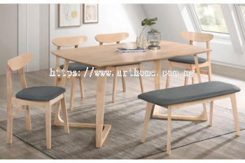 WOODEN DINING SET 1+4+B (LUIS A + BOSCO A)