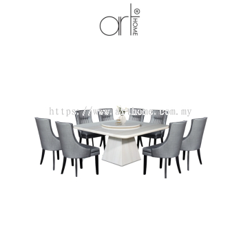 LILY MARBLE DINING SET 1+8 (MT-J053+DC-8110)