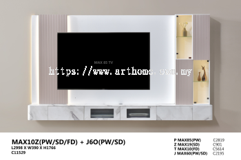 WALL TV CABINET - MAX10Z(PW/SD/FD) + J60(PW/FD)