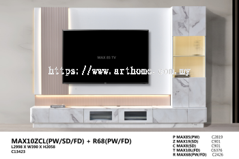 WALL TV CABINET - MAX10ZCL(PW/SD/FD) + R68(PW/FD)