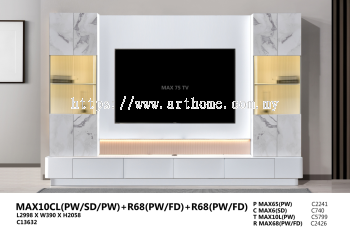 WALL CABINET TV - MAX10CL(PW/SD/PW) + R68(PW/FD) + R68(PW/FD)