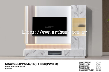 WALL TV CABINET - MAX9ZCL(PW/SD/FD) + R68(PW/FD) 