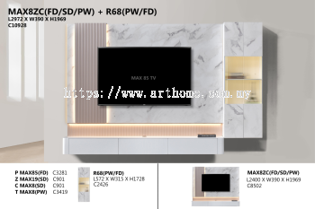 WALL TV CABINET - MAX8ZC(FD/SD/PW) + R68(PW/FD) 