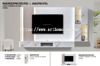 WALL TV CABINET - MAX8Z(PW/SD/FD) + J60(PW/FD) 