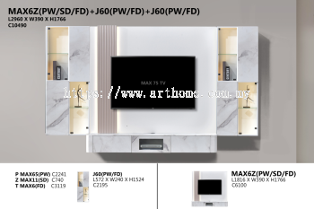 WALL TV CABINET - MAX6Z(PW/SD/FD) + J60(PW/FD) + J60 (PW/FD)