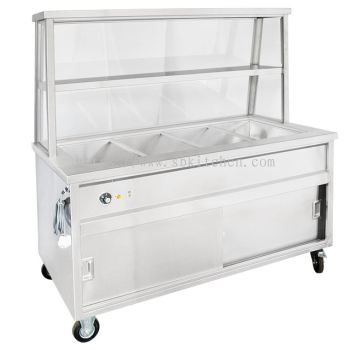 Stainless Steel Ban Marie with Glass Overshelf