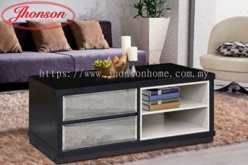 COFFEE TABLE - MELAMINE BODY WITH TOP GLASS