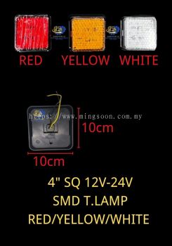 4'' SQ 12V-24V SMD T.LAMP RED YELLOW WHITE 