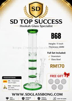 SHISHA BONG/GLASS BONG/WATER PIPE/HOOKAH BONG B68 (GREEN) (FREE GIFT)