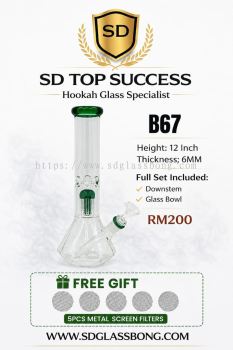 SHISHA BONG/GLASS BONG/WATER PIPE/HOOKAH BONG B67 (GREEN) (FREE GIFT)