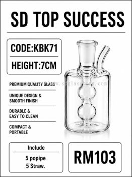 KBK71 (TRANSPARENT) KICAP BONG (1SET, 5 POPIPE, 5STRAW)