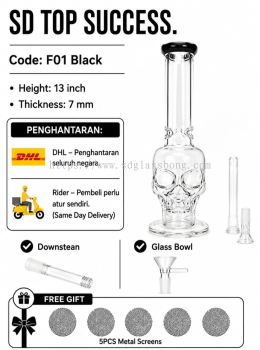 SHISHA BONG/GLASS BONG/WATER PIPE/HOOKAH BONG F01 BLACK (Complete Set)