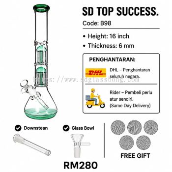 SHISHA BONG/GLASS BONG/WATER PIPE/MINI BONG/HOOKAH BONG/GLASS PIPE (FULL SET INCLUDED DOWNSTEM & GLASS BOWL) B99 (GREEN) )