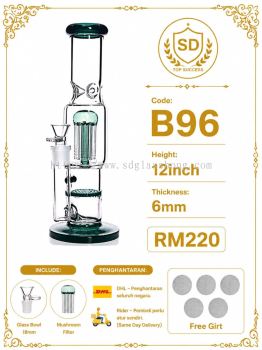 SHISHA BONG/GLASS BONG/WATER PIPE/MINI BONG/HOOKAH BONG/GLASS PIPE (FULL SET INCLUDED DOWNSTEM & GLASS BOWL) B97 (GREEN) 