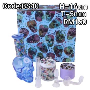 SHISHA BONG/GLASS BONG/WATER PIPE/HOOKAH BONG/MALAYSIA BEST SELLER BS40 (BLUE)