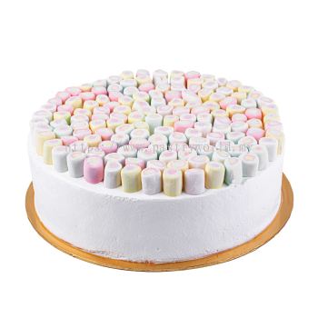 Rainbow Cake with Marshmallow