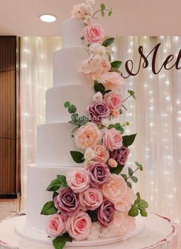 Floral Wedding Cake 5 tiers | Dummy  - SWEET CREATIONS BAKING VENTURE