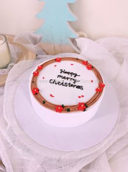 Christmas 2021 - Trendy Xmas Ins cake - Christmas Wreath - Fresh Cream Cake