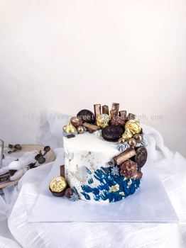 6" assorted chocolate goodie - Swiss Meringue Buttercream Cake 