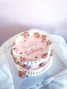6" ins rosette pipping vintage style - Swiss Meringue Buttercream Cake