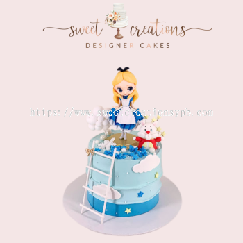 6" Disney - Alice in Wonderland Birthday Cake ( Buttercream)
