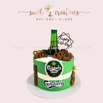 6" Beer Series - HELLO Carlsberg Birthday Cake! ( Buttercream)