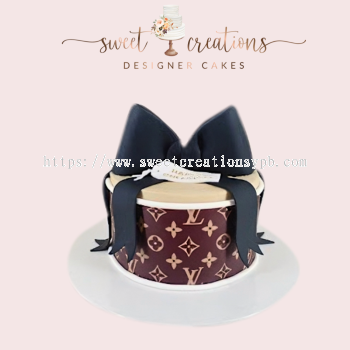 6" Luxury - LV Ribbon Birthday Cake ( Buttercream)