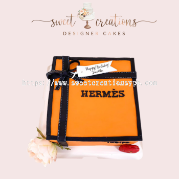 8" Luxury - Hermes Box Cake ( Fondant Cake)