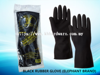 BLACK RUBBER GLOVE (ELEPHANT BRAND)