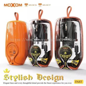 oxom MX-HC36 Crown Charger With Data Cable With Dual Slot USB Charger