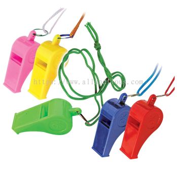 WS 002 Coloured Whistle W/cord