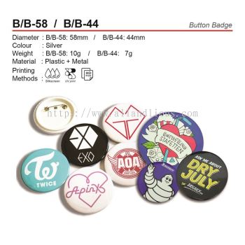 B/B-58 / B/B-44 Button Badge