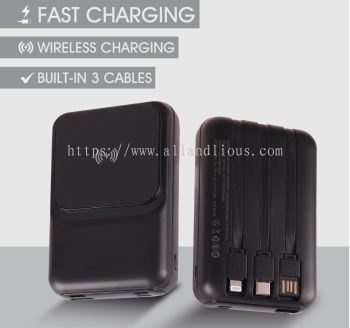 PB 150 Fast Charging Wireless Powerbank With Built-In 3 Cables