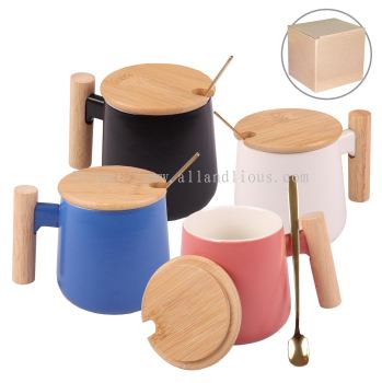 M 7789 Ceramic Mug with Bamboo Lid & Spoon