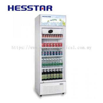 Hesstar 350L No Frost Design Self-Closing Door with Tempered Glass Drink Showcase LED Light for illumination HDS-NF350L