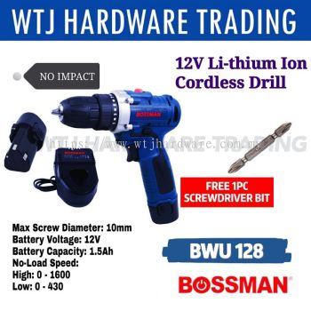 BOSSMAN 12v Li-Ion Battery Cordless Drill (BWU 128)