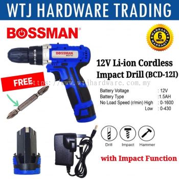 BOSSMAN 12V Li-lon Battery Cordless Impact Drill (BCD-12I)