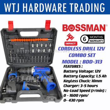 BOSSMAN 12V Cordless Impact Drill Combo Set (BDD-313)