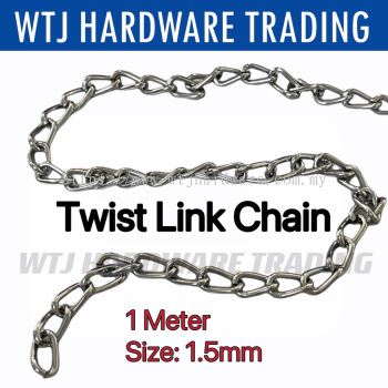Chrome Twisted Link Chain 1.5MM