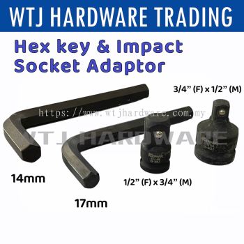Standard Length Hex Key Black- 12mm14mm 17mm / Impact Socket- 1/2" x 3/4" | 3/4" x 1/2"