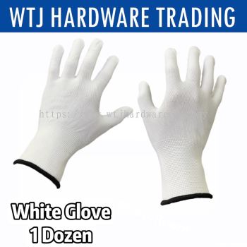 (1 Dozen) White Hand Glove