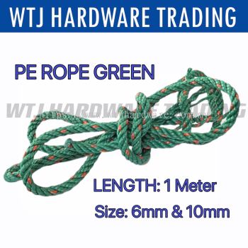 [LOOSE CUT] 1 Meter 6MM & 10MM PE Rope (Green)