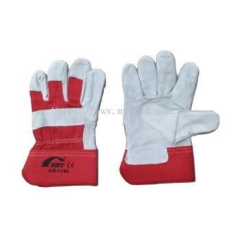 BST 10.5" AB-1105 FULL PALM LEATHER HANDGLOVE (RED)