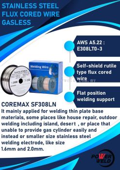 STAINLESS STEEL FLUX CORED WIRE GASLESS