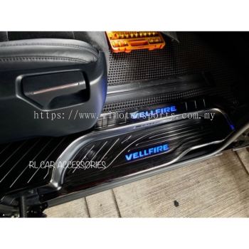 Toyota Alphard Vellfire AGH30 2015 2016 2017 2018 2019 2020 Inner Door Side Step Led Welcome Steel Scuff Kick Plate Sill