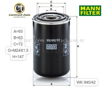 SCANIA 124 FUEL FILTER ( HIGEHER PERFORMANCE ), WK 940/42