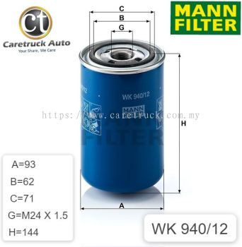 SCANIA 124 FUEL FILTER , WK 940/12