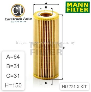 VOLVO FM GEARBOX OIL FILTER, HU 721 x KIT