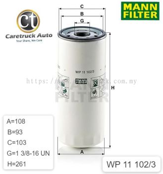 VOLVO FM, FH BYPASS OIL FILTER, WP 11 102/3